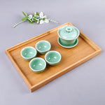 Bamboo Right Angle Tea Tray Tea Table, Size:  37x26cm, Size: 37x26cm