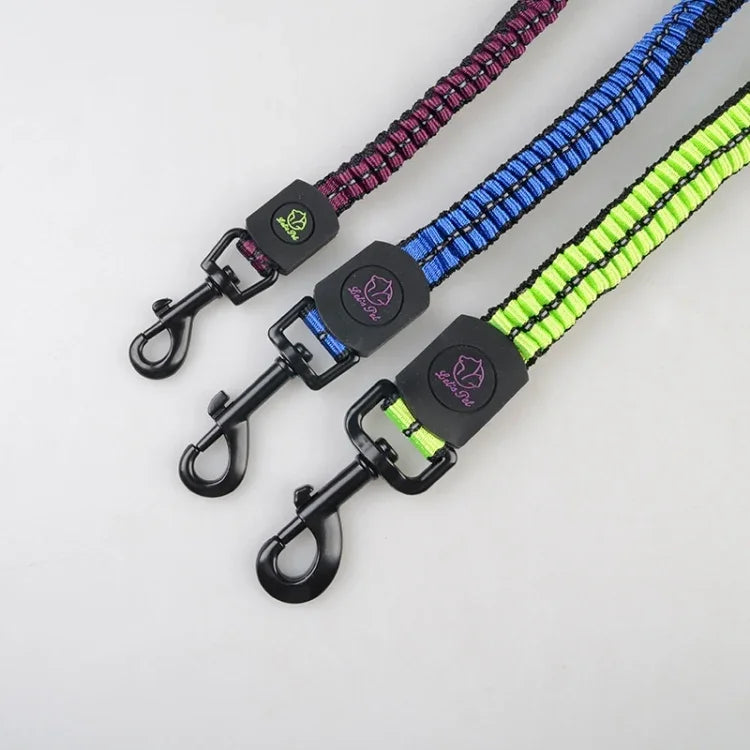 Pet Telescopic Buffer Double Traction Rope Nylon Reflective Braided Rope, Small, Length: 70cm, Random Color Delivery , Double Traction 70cm