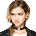 Japanese Harajuku PU Leather Heart Shape Punk Collar Fashion Female Choker Necklace, Random Color Delivery, TXXQ