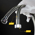 2m Flexible Stainless Steel Showerhead Hose Pipe Copper Core Interface Anti Burst Bath Water Pipe, 2m (Copper Core Interface)