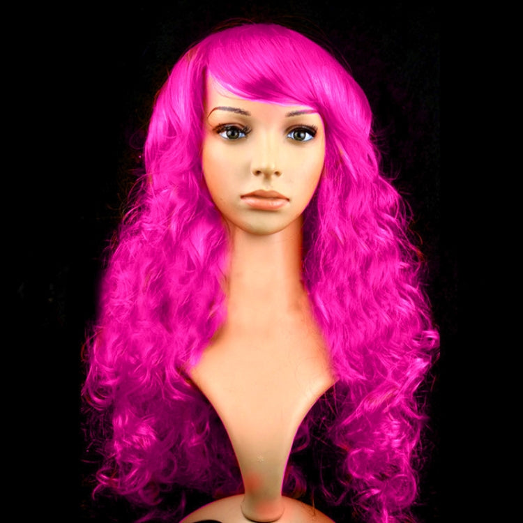 Colorful Wild-Curl Up Party Headwear Wavy Long PET Wigs For Female(Black)