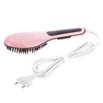 Handheld Innovative Hair Straightener Comb with LCD Temperature Display, EU Plug