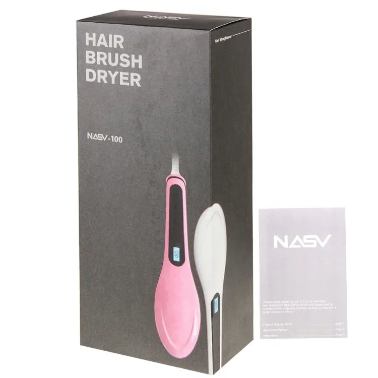 Handheld Innovative Hair Straightener Comb with LCD Temperature Display, EU Plug