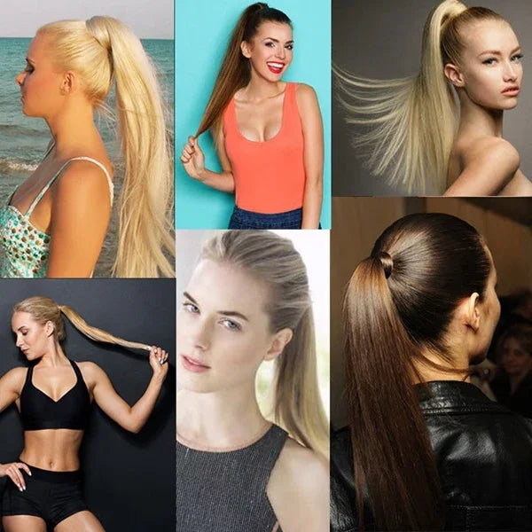 88# Invisible Seamless Bandage-style  Wig Long Straight Hair Wig Ponytail, 88#