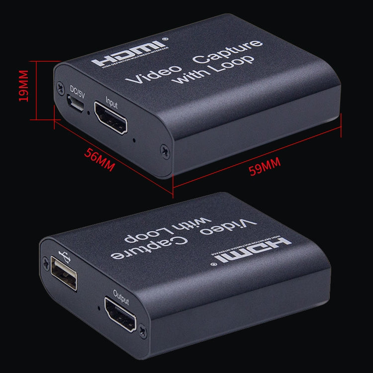 USB 2.0 to HDMI 4K HD Video Capture with Loop