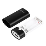 HAWEEL DIY 2x 18650 Battery (Not Included) 5600mAh Power Bank Shell Box with USB Output & Indicator, DIY 2 Batteries(Black)