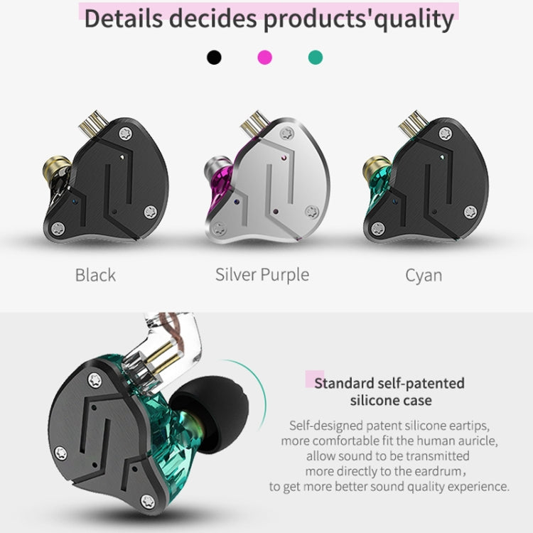 KZ ZSN Circle Iron Moving Iron Quad-core Wired Control In-ear Mega Bass HiFi Earphone with Microphone