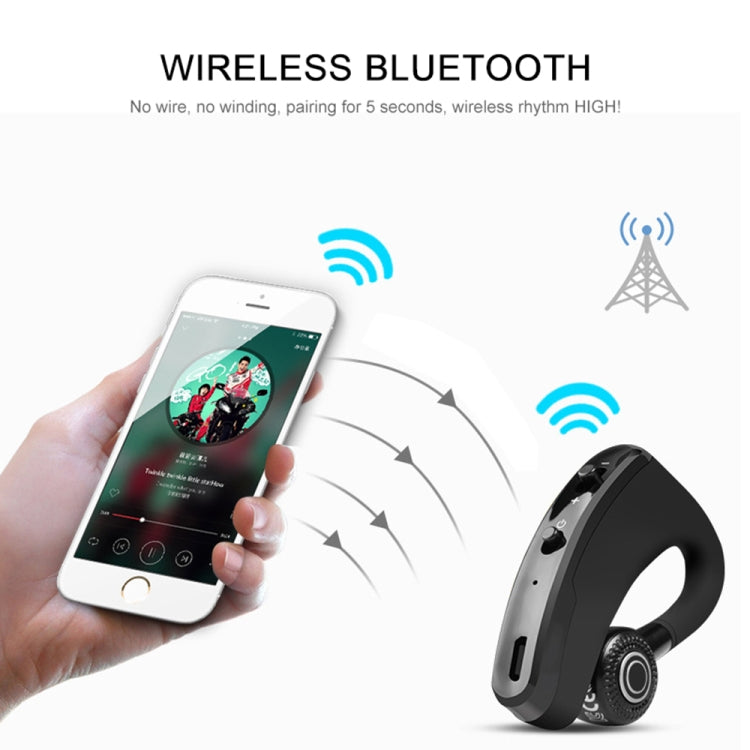 V9 Business Handsfree Wireless Bluetooth Headset CSR 4.1 with Mic for Driver Sport