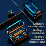 F9-5C Four-bar Breathing Light + Digital Display Noise Reduction Bluetooth Earphone, F9-5C Four-bar Light White, F9-5C Four-bar Light Black
