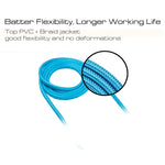 3m 3A Woven Style Metal Head 8 Pin to USB Data / Charger Cable, 3m 8 Pin