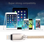 1m Woven 108 Copper Cores 8 Pin to USB Data Sync Charging Cable for iPhone, iPad