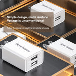 WK WP-U119 10W Dual USB Ports Travel Charger Power Adapter, US Plug, WP-U119 US Plug