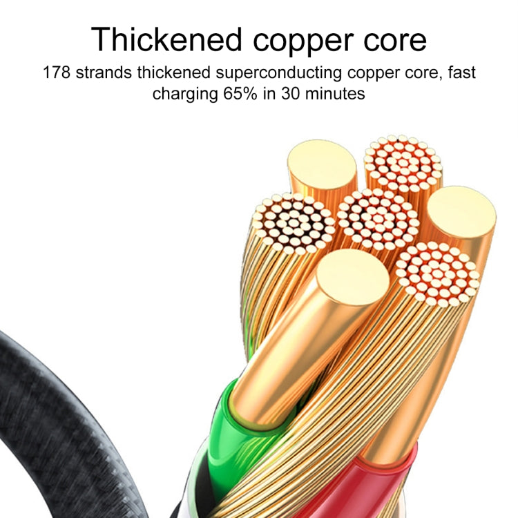 3 in 1 Fast Charging Magnetic Data Cable, Style: 1m Cable + 3 Magnetic Head, 3 in 1