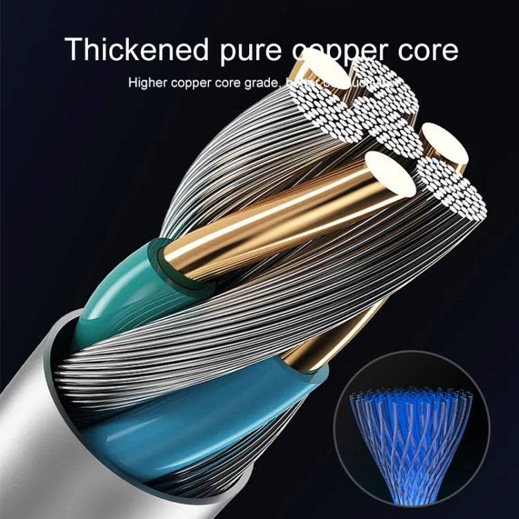 100W 6A Type-C to 8 Pin+Type-C+Micro USB Charging Data Cable, 1.3m