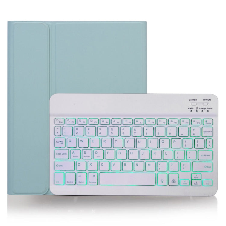 X-11BS Skin Plain Texture Detachable Bluetooth Keyboard Tablet Case for iPad Pro 11 inch 2020 / 2018, with Pen Slot & Backlight, White Keyboard