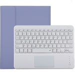 TG-102BC Detachable Bluetooth White Keyboard + Microfiber Leather Tablet Case for iPad 10.2 inch / iPad Air (2019), with Touch Pad & Pen Slot & Holder, White Keyboard