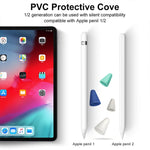 8 PCS Non-slip Mute Wear-resistant Nib Cover for Apple Pencil 1 / 2, Transparent, White, Dark Blue, Mint Green
