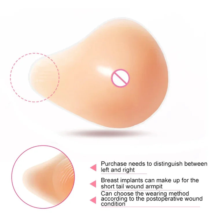 AS2 Spiral Shape Postoperative Rehabilitation Fake Breasts Silicone Breast Pad Nipple Cover 230g/Right, 230g/Right