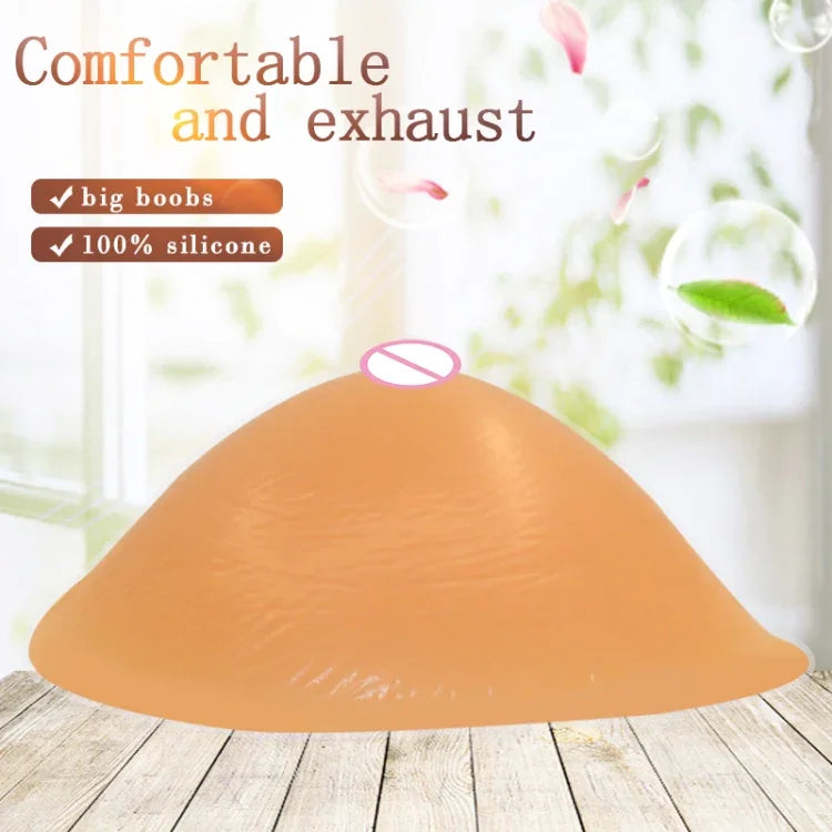 AS2 Spiral Shape Postoperative Rehabilitation Fake Breasts Silicone Breast Pad Nipple Cover 230g/Left, 230g/Left