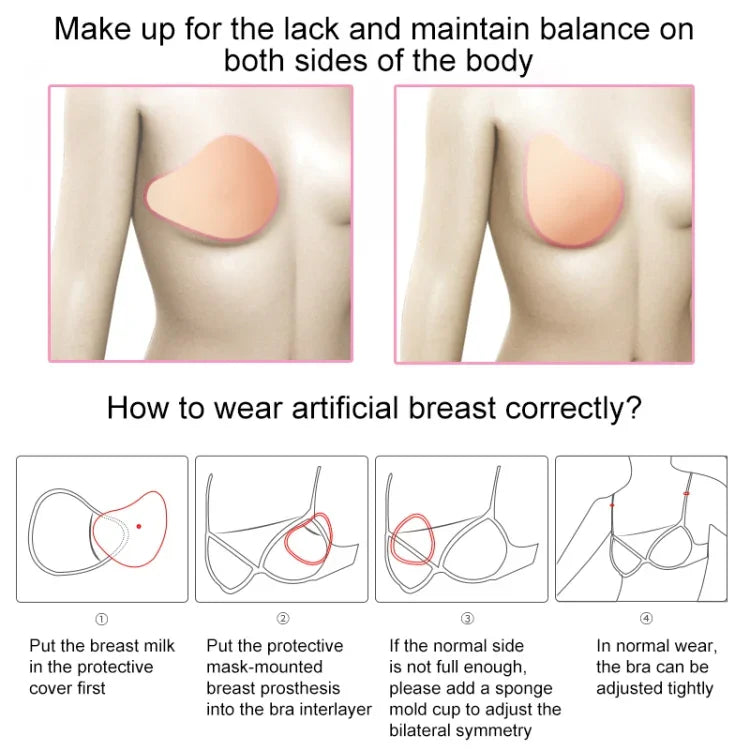 AS9 Spiral Shape Postoperative Rehabilitation Fake Breasts Silicone Breast Pad Nipple Cover 600g/Left, 600g/Left