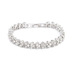 Glamorous Female Crystal Bracelet with Artificial Diamond Inlaid for Wedding, Engagement, Mother`s Day And Birthday Gift, Diameter: 5.25 cm, Perimeter:16.5 cm, Silver