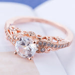 1 Pair Women Fashion Micro-inlaid Zircon Engagement Ring Princess Queen Aristocratic Temperament Couple Ring(Rose Gold US size: 7), US size: 7