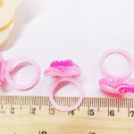40 PCS Children Cute Cartoon Resin Flower Animal Heart Bow-knot Ring, Smooth Surface, Smooth Surface, 40 PCS