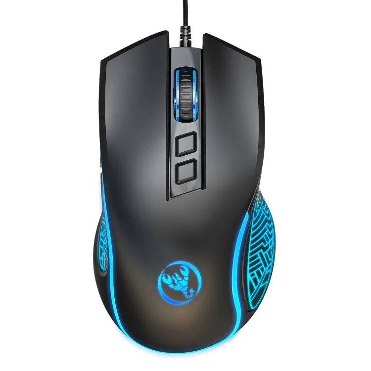 HXSJ X100 7-buttons 3600 DPI Cool Glowing Wired Gaming Mouse, Cable Length: 1.5m