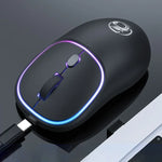 iMICE W-618 Rechargeable 4 Buttons 1600 DPI 2.4GHz Bluetooth Silent Wireless Mouse for Computer PC Laptop, W-618 2.4GHz & Bluetooth