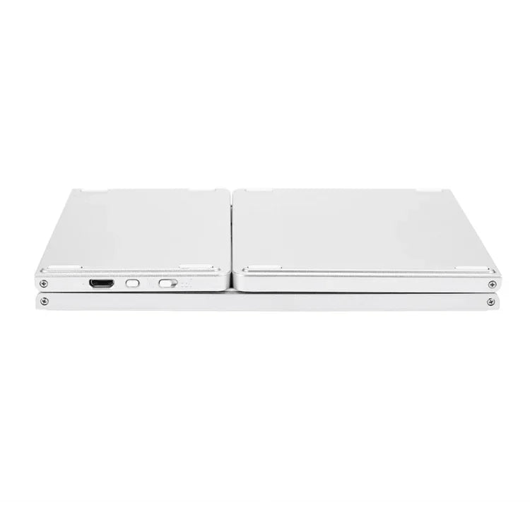 B033 Rechargeable 3-Folding 64 Keys Bluetooth Wireless Keyboard with Touchpad, 3-Folding 64 Keys with Touchpad White