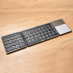 GK408 Three-fold Rechargeable Wireless Bluetooth Keyboard with Touchpad, Support Android / IOS / Windows
