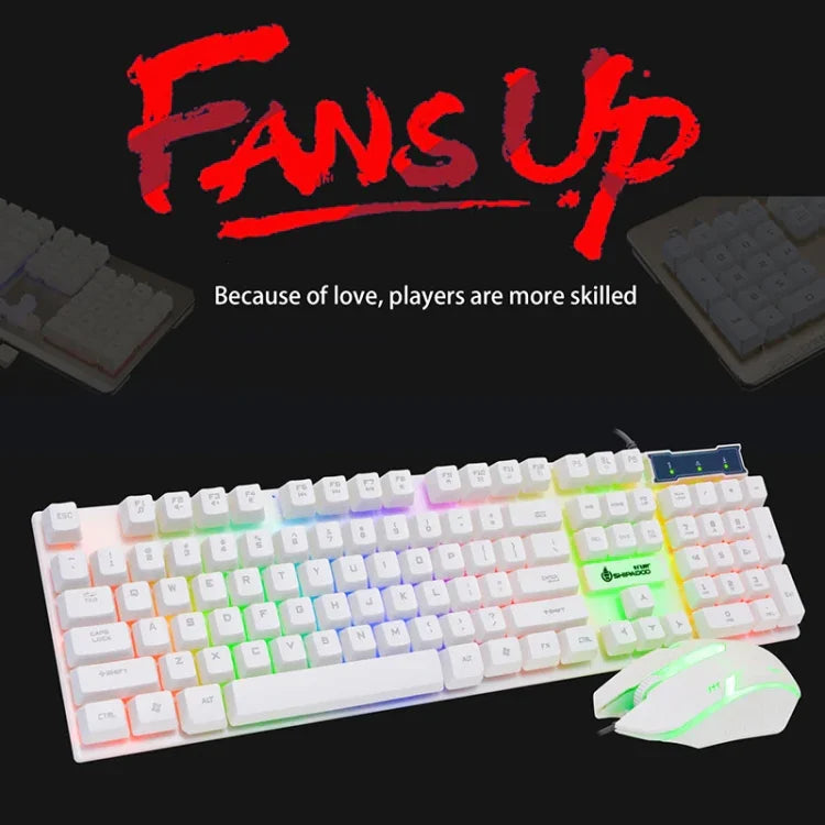 SHIPADOO D280 Wired RGB Backlight Mechanical Feel Suspension Keyboard + 3D Cool Mouse Kit for Laptop, PC, RGB Backlight