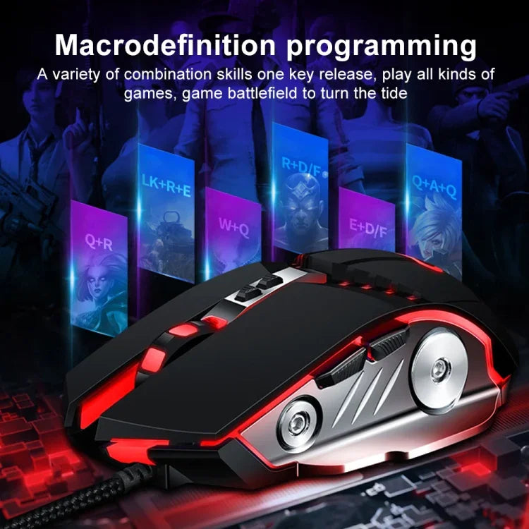 GM20 3200DPI 4-modes Adjustable 7-keys RGB Light Wired Gaming Mouse, GM20 Black, GM20 White
