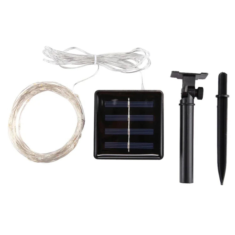 20m 200 LEDs SMD 0603 Solar Panel Silver Wire String Light Fairy Lamp Decorative Light, DC 5V, 20m 200 LEDs Colorful Light, 20m 200 LEDs White Light