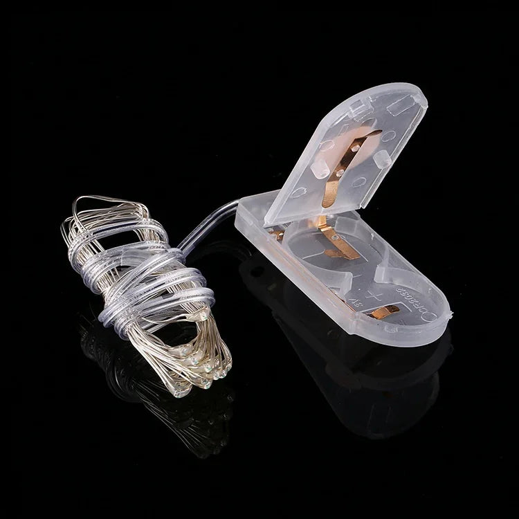 20 LEDs SMD 0603 IP65 Waterproof CR2032 Button Batteries, 2m Blue Light, 2m Green Light, 2m Red Light