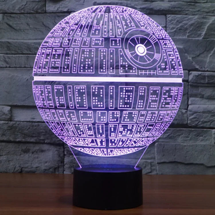 7 Colour Discoloration Creative Visual Stereo Lamp Desk Lamp Night Light, Death Star Style