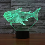 7 Color Discoloration Creative Visual Stereo Lamp Desk Lamp Night Light, Side Face Shark Style