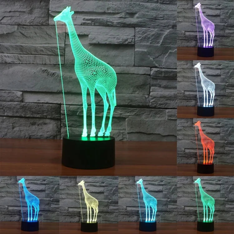 7 Color Discoloration Creative Visual Stereo Lamp Desk Lamp Night Light, Giraffe Style