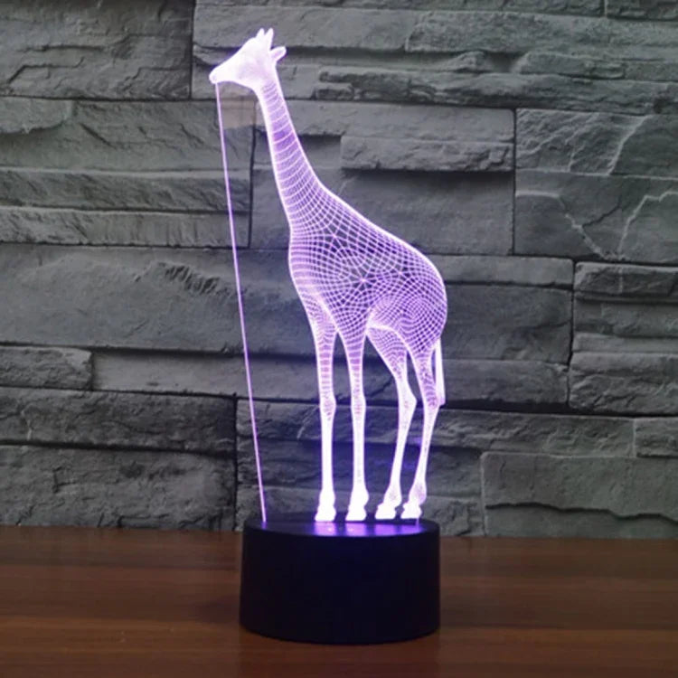 7 Color Discoloration Creative Visual Stereo Lamp Desk Lamp Night Light, Giraffe Style