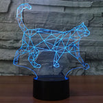 7 Colour Discoloration Creative Visual Stereo Lamp Desk Lamp Night Light, Walking Cat Shape