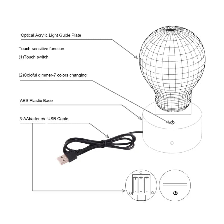 7 Colour Discoloration Creative Visual Stereo Lamp Desk Lamp Night Light, Walking Cat Shape