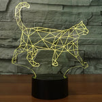7 Colour Discoloration Creative Visual Stereo Lamp Desk Lamp Night Light, Walking Cat Shape