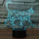 7 Colour Discoloration Creative Visual Stereo Lamp Desk Lamp Night Light, Walking Cat Shape
