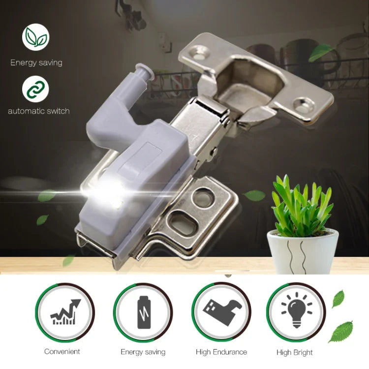 10 PCS 0.3W Universal Inner Hinge LED Sensor lamp Cupboard 3 LEDs Night light Auto ON/OFF Bulb, 10 PCS White Light, 10 PCS Warm White