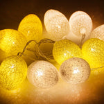 Battery Powered 1.8m 10 LEDs Cotton Thread Colour Egg Lamp String Easter Holiday Party Household Decorative Light, 1.8m(Battery Powered)