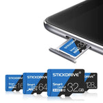 STICKDRIVE 128GB High Speed U3 Blue and Black TF(Micro SD) Memory Card, 128GB