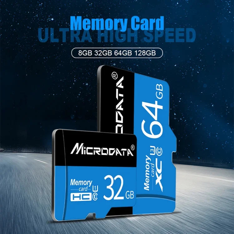 MICRODATA 64GB U3 Blue and Black TF(Micro SD) Memory Card, 64GB