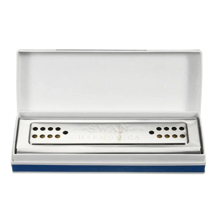 Swan SW24-12A 24-holes Double-sided Harmonica Beginner Polyphony Box Adult Children Beginners Performance, SW24-12A 24-holes Polyphonic Harmonica