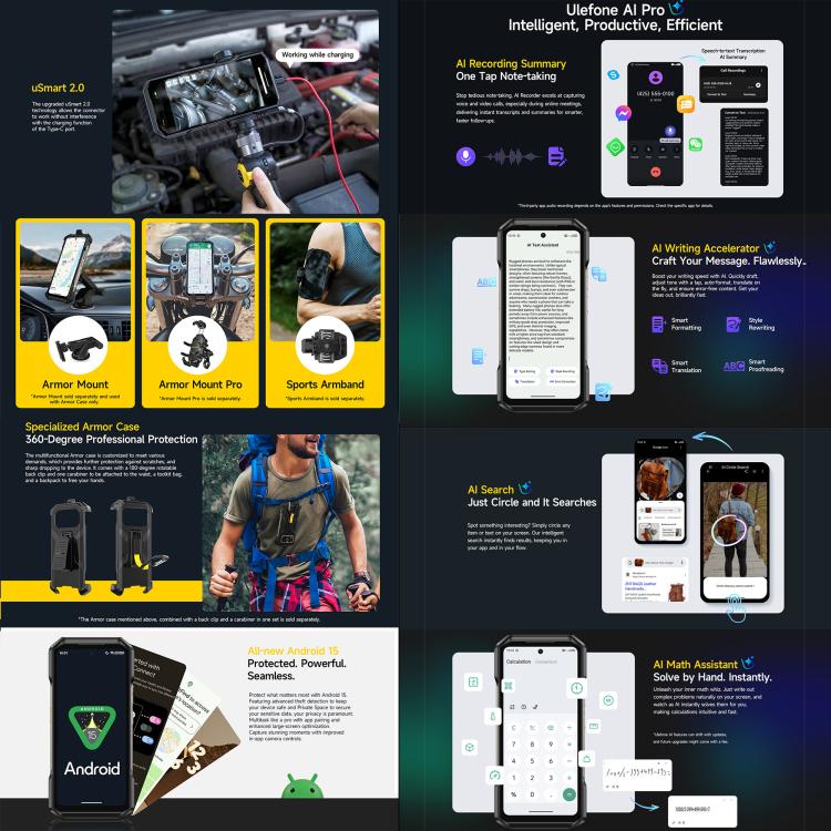 Ulefone Armor 27T Pro+ Rugged Phone, FLIR 3.5 Thermal Imaging, 12GB+256GB, Night Vision, 10600mAh, 6.78 inch Android 15 MediaTek Dimensity 6300 Octa Core, Network: 5G, NFC, Armor 27T Pro+