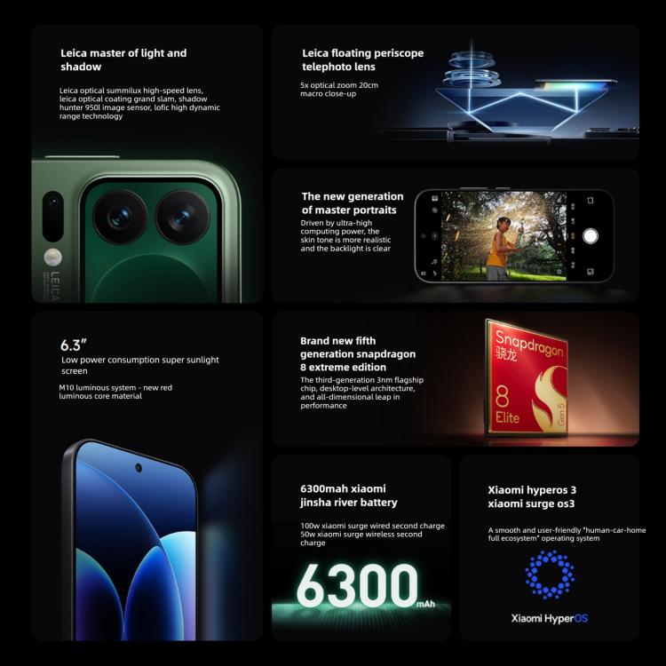 Xiaomi 17 Pro, 16GB+1TB, 3D Ultrasonic Fingerprint, 6.3 inch Xiaomi HyperOS 3 Snapdragon 8 Elite Gen 5 Octa Core, NFC, Network: 5G, 16GB+1TB
